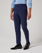 Relaxed Slim Pleated Check Tailored Pant